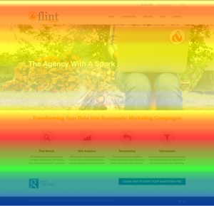 CrazyEgg Scrollmap: Flint Analytics Home Page