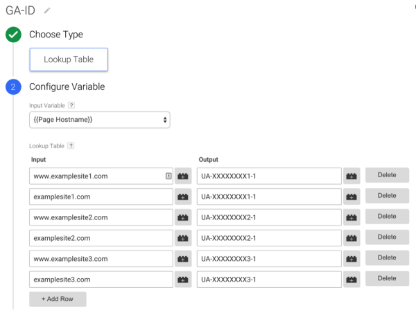 Setting up inputs and outputs for Google Tag Manager 